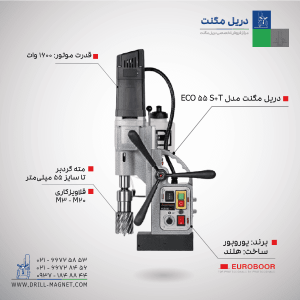 دریل مگنت یوروبور مدل ECO.55S+T