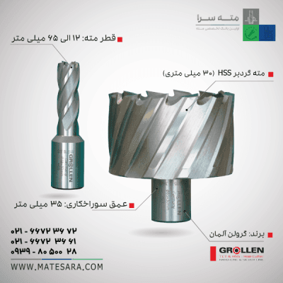 خرید مته گردبر HSS عمق سوراخکاری ۳۰ میلیمتر (گرولن)