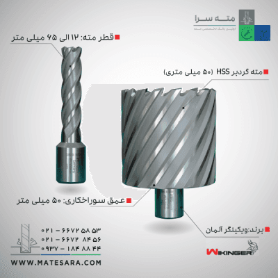 مته گردبر دریلمگنت (HSS) ویکینگر - 50میلیمتر
